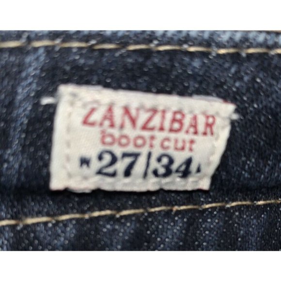 MEK DENIM Sz 27 Zanzibar Bootcut Dark Wash Selvedge Denim Jeans Distressed EUC - Picture 9 of 12